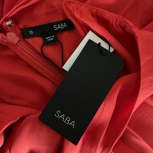 NWT SABA | Summer Halter Tie Back Motown Maxi Dress in Blood Orange | Size 10 - Picture 10 of 10